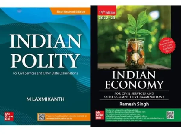 Combo of Indian Polity (M. Laxmikanth) and Indian Economy (Ramesh Singh) by McGraw Hill Publication (For UPSC Civil Services and Other Examinations) with Free Book Covers