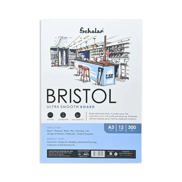 SCHOLAR, Bristol Paper Pad - BOARD | 12 Sheets | 300 gsm (BRP).