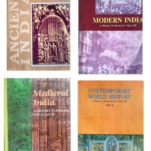 Ancient India by Ram Sharan Sharma , Modern India HISTORY by Vipin Chandra, Medieval India Old NCERT TEXTBOOK HISTORY By Satish Chandra and Contemporary World HISTORY for Class XII - Part 1( Set Of 4 Books)