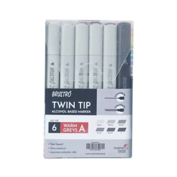 BRUSTRO, Marker - Twin Tip | Set of 6.