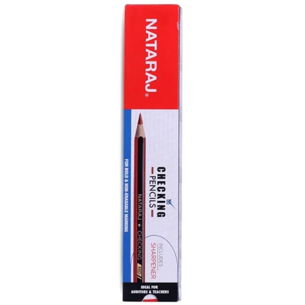 NATARAJ, Checking Pencils | RED | Set of 10.