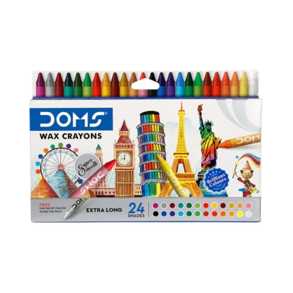 DOMS, Wax Crayons - EXTRA LONG | Set of 24.