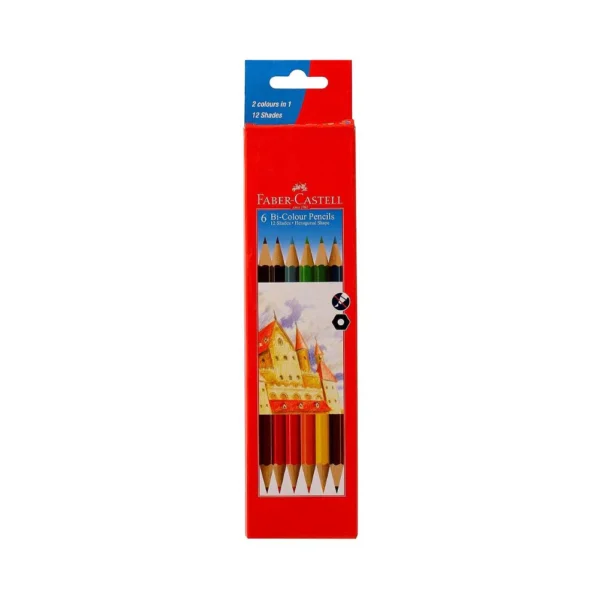 FABER CASTELL, Bi-Colour Pencil | 2 Colours in 1 | Set of 6.