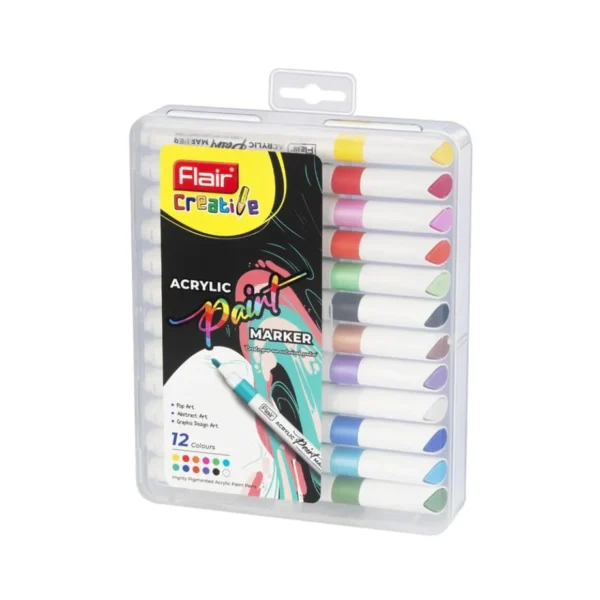 FLAIR, Paint Marker - Creative | Acrylic | Set of 12.