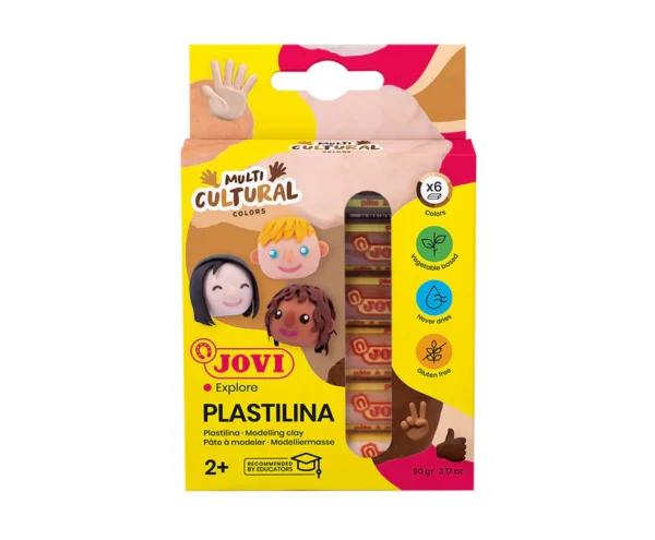 JOVI, Modelling Clay - PLASTILINA | MULTICULTURAL | Set of 6 | 15 g