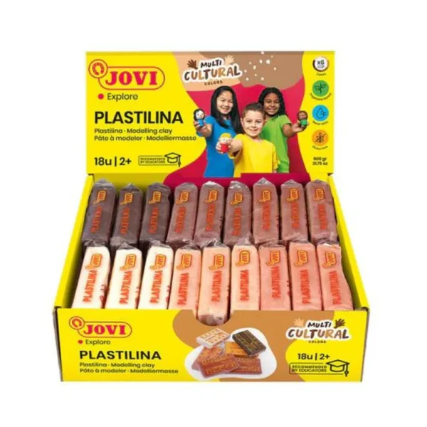 JOVI, Modelling Clay - PLASTILINA | MULTICULTURAL | Set of 18 | 50 g.