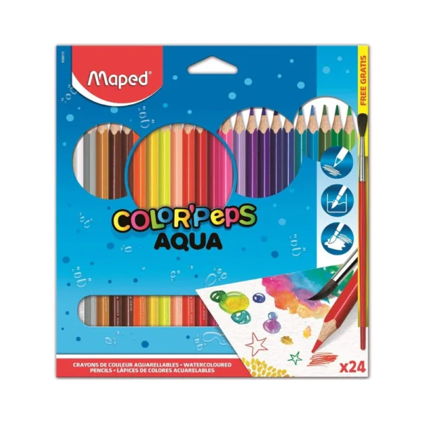 MAPED, Watercolour Pencil - COLOR'PEPS AQUA | Set of 24.