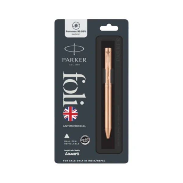 PARKER, Ballpoint Pen - FOLIO Antimicrobial Copper Ion Plated | Fine.