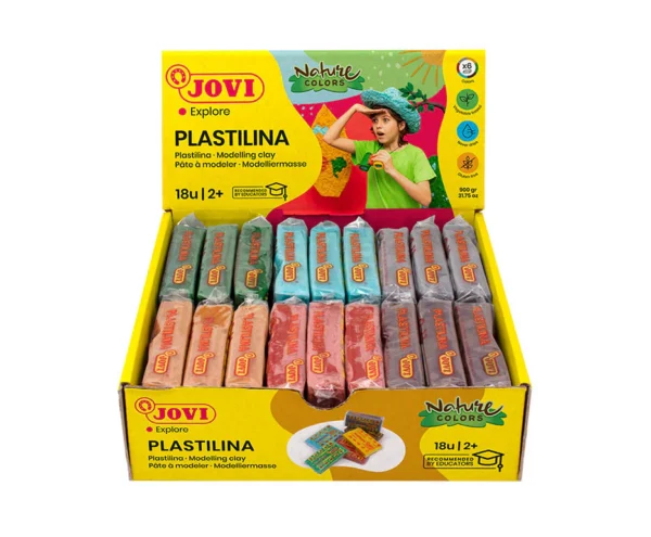 JOVI, Modelling Clay - PLASTILINA | NATURE | Set of 18 | 50 g.