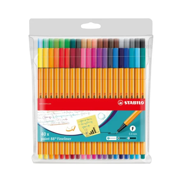 STABILO, Fineliner Pen - POINT 88 | 0.4 mm | Set of 40.