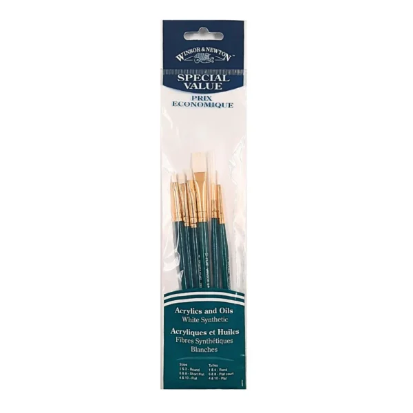 WINSOR & NEWTON, Paint Brush - WHITE SYNTHETIC | Set of 6.