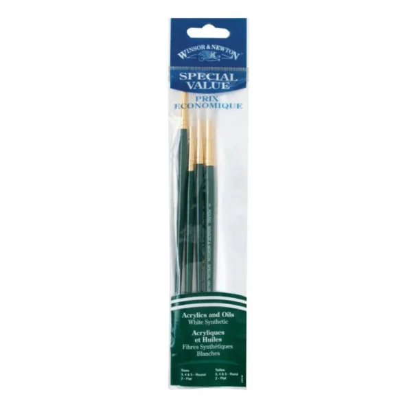 WINSOR & NEWTON, Paint Brush - WHITE SYNTHETIC | Set of 4.