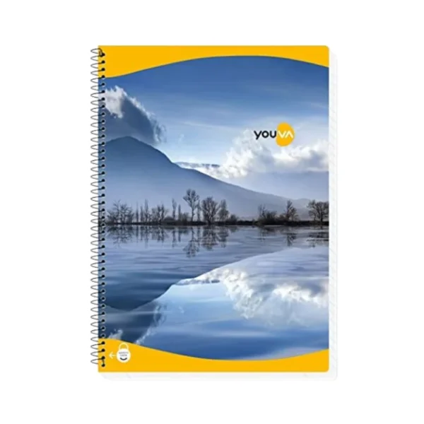 YOUVA, Notebook - Spiral | A4 | Plain | 172 Pages.