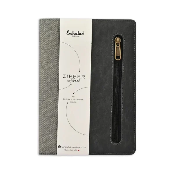 SCHOLAR, Notebook - Zipper | A5 | 192 Pages | 90 gsm.