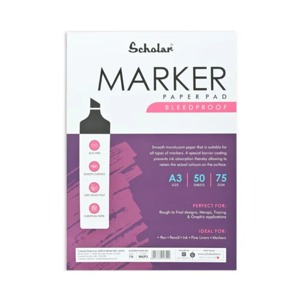 SCHOLAR, Marker Paper Pad | 50 Sheets | 75 gsm.