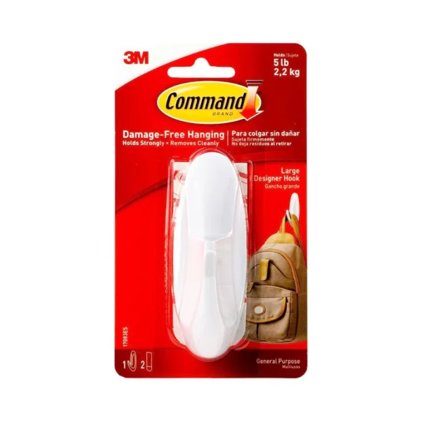 3M, Designer Hook - COMMAND | LARGE | Set of 1.