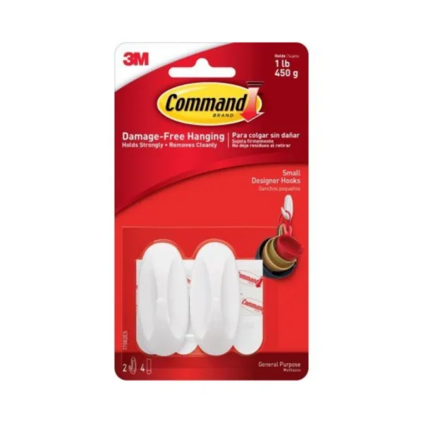 3M, Designer Hook - COMMAND | SMALL | Set of 2.