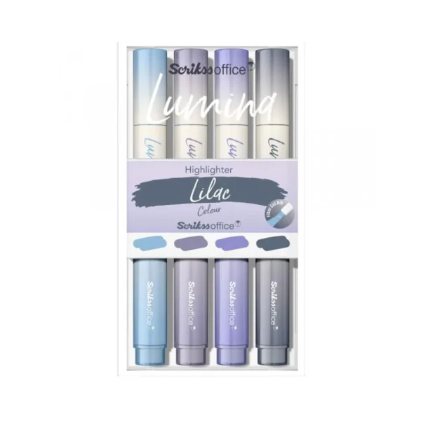 SCRIKSS, Highlighter - LUMINA | LILAC Colors | Set of 4.