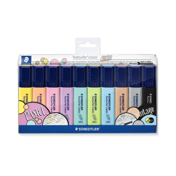 STAEDTLER, Highlighter - TEXTSURFER CLASSIC | Pastel | Set of 10 | ~ 1-5 mm